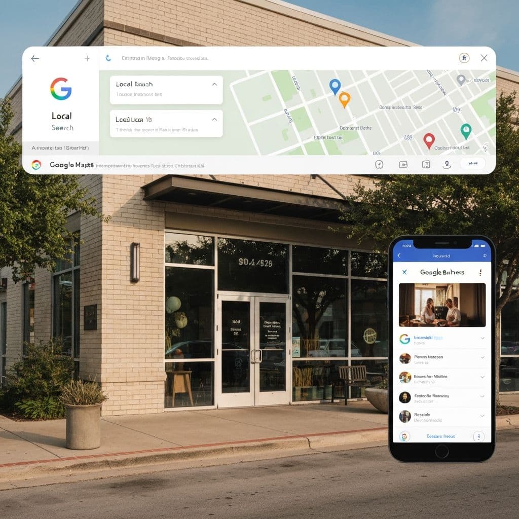 Google Maps local search results showing business ranking in map pack